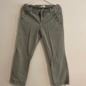 Lila Ryan petite ankle length dusty green pants